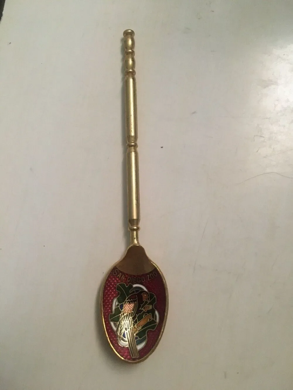 Collectible San Diego Zoo Souvenir Spoon Enamel Parrot